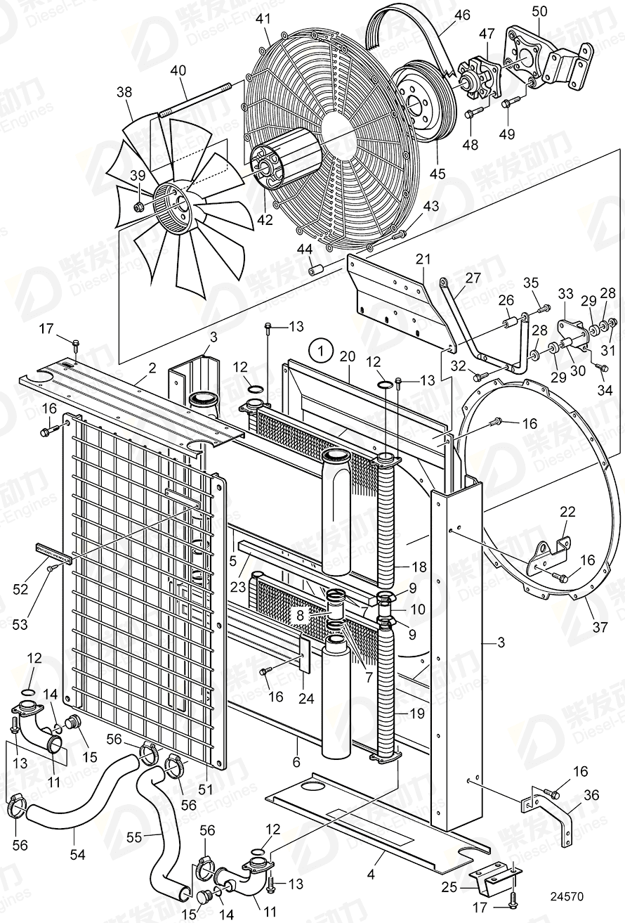 VOLVO Fan shroud 21135099 Drawing VOLVO Fan shroud 21135099 Drawing